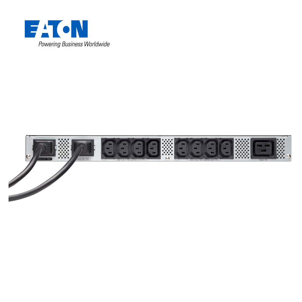 Eaton 랙 ATS, 230V, 16A, C20 입력, (8) C13 (1) C19 출력, eats16